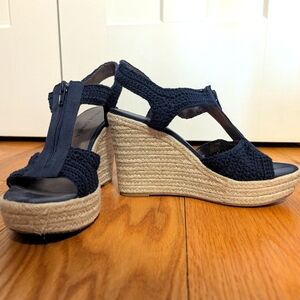 Women's Navy Wedge Sandals